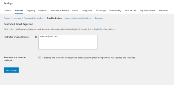 WooCommerce Email Blacklist Plugin