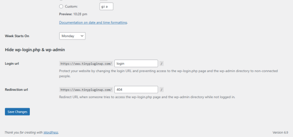 Hide wp-login.php & wp-admin Plugin